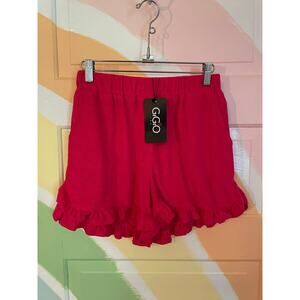GiGiO USA Womens Pink Ruffle Hem Casual Lounge Shorts Size S New with Tags